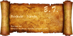 Bodnár Tünde névjegykártya